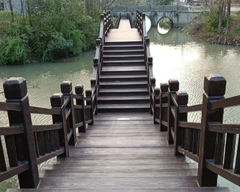 無機礦粉仿木橋